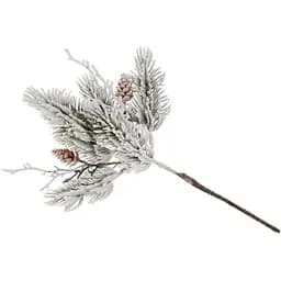 Декоративный пучок хвои с шишками Белый 35 см