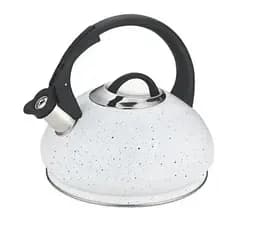 Чайник нержавеющая сталь с мраморным покрытием Edenberg EB-8812 с капсульным дном со свистком 3л Белый