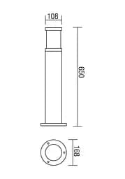 Стовпчик EXTER ST650 E27 1X42W IP54 BR (4.1.1) Redo 9379 - мініатюра 2