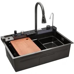 Кухонная мойка Kroner KRP Schwarze - SET7546ARTHM PVD (3.0/0.8 мм) (CV033375)