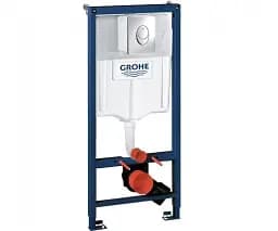 Інсталяція для унітазу Grohe Rapid SL 38721001 + овальна кнопка Skate Air Хром 30412
