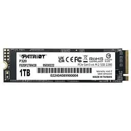 Твердотільний накопичувач SSD Patriot 1Tb, P320, PCI-E 3.0 x4, M.2 2280, 3D TLC, 3000/2200 МБ/с teh0019785