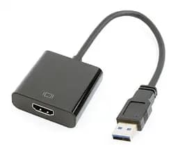 Переходник Cablexpert USB3.0-HDMI, 0,15 м, черный (A-USB3-HDMI-02)