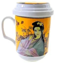 Чашка заварювальна з ситечком Дівчина h - 13 см d - 7.5 см 330 мл