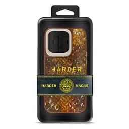 Кожаный чехол для Apple iPhone 14 Pro, Harder Nagas, коричневый, термополиуретан ТПУ + экокожа с имитацией кожи Наги, панель, защита корпуса, противоударный, микрофибра, рамка вокруг камеры, защита всего корпуса, (ARM76755) - мініатюра 3