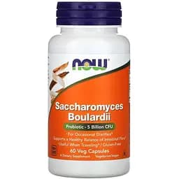 Пробиотики и пребиотики NOW Saccharomyces Boulardi, 60 вегакапсул
