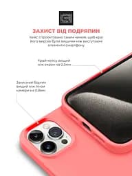 Силиконовый чехол для Apple iPhone 15 Pro Max, ICON2 Case, розовый, противоударный, панель, защита всего корпуса, матовая поверхность Soft Touch, выступает над дисплеем, совместим с защитными стеклами и пленками, с микрофиброй, ArmorStandart (ARM70535) - мініатюра 5