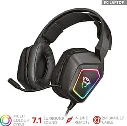 Гарнітура ігрова Trust GXT450 BLIZZ 71 RGB USB Black (23191_Trust) - мініатюра 2