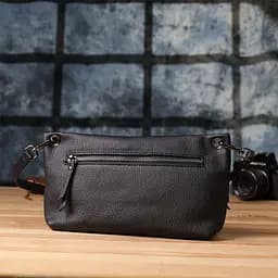 Модна жіноча сумка на плече з натуральної шкіри Vintage 23004 чорний - мініатюра 10