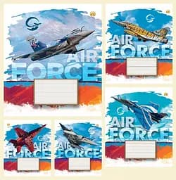 Тетради ученические 24 листа линия Твердая ТЕ22301 Самолеты ,20 шт. в упаковке