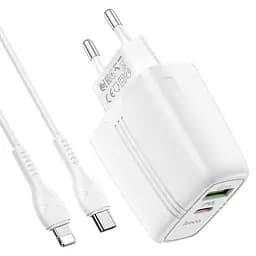 Блок і кабель Lightning Hoco N11 Powerful dual port PD20W+QC3.0 Type-C