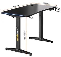 Геймерський стіл Anda Seat Terminator RGB Black (AD-D-DD1-1600L-01-B) (AD-D-DD1-1600L-01-B-B) - мініатюра 3