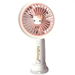 Дитячий портативний USB-вентилятор на акумуляторі Hello Kitty білий (SD-02)