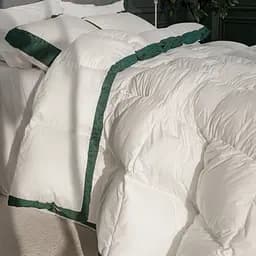 Ковдра MirSon Imperial Satin Luxe, зимова, 205х172 см, біла із зеленим кантом - мініатюра 8