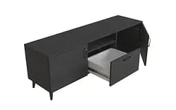 Тумба Лестер на конусних ніжках Ferrum-decor 48x139x38 Чорний метал ДСП Сосна Кембра 16 мм (FRD-106802) - мініатюра 4
