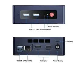 Неттоп MINI S Black Celeron N5095 (4x2.0-2.9 GHz) 8Gb DDR4 2933 MHz SO-DIMM Beelink teh0020014 - мініатюра 3