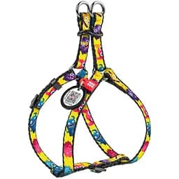 Шлея для кошек и мелких пород собак Waudog Nylon Мохнатые монстры с QR паспортом XS 28-40x1 см