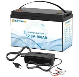 Аккумуляторная батарея для ИБП, инвертора LiFePO4 Bottione 12.8V 100Ah BMS 1280Wh с зарядкой - мініатюра 1