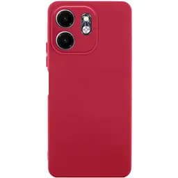 Чехол TPU Getman Liquid Silk Full Camera для Motorola Moto G04 / E14 Красный / Dark Red