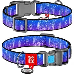 Нашийник для собак Waudog Nylon Ловець снів, з QR паспортом, пластиковий фастекс, 24-40х2 см - мініатюра 3