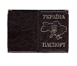 Обложка кожзам на паспорт Карта 52838, тиснение золотом Бордовый