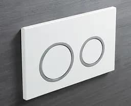Панель змиву Koer KT-0605-03 220x140x12mm пластикова, кнопка кругла KR5316, Білий - мініатюра 2