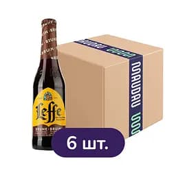 Упаковка пива Leffe Brune темне 6.5% 1.98 л (6 шт. х 0.33 л)