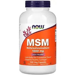 Препарат для суглобів і зв'язок NOW MSM 1000 mg, 240 вегакапсул