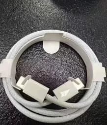 Кабель PD 60W 1 м USB-C ↔ USB-C в тканинному обплітанні Woven для Apple MacBook / iPad / iPhone OEM білий - мініатюра 4