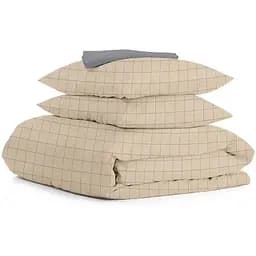 Комплект постільної білизни Cosas Beige geometry CS1 Полуторний бежевий (CellAshbeige_El-Graphite_160)