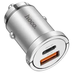 Автомобільний комплект - адаптер і кабель HOCO NZ10 45 W usb-c - lightning сріблястий - мініатюра 6