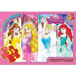 Дитячий пазл класичний G-Toys Принцеси Дісней постер 35 елементів (PD79)