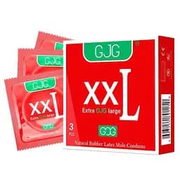 Презервативи класичні великі гладкі GJG XXL Extra Large латекс 3 шт