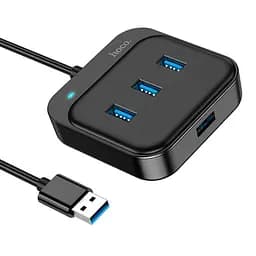 Розгалужувач адаптер хаб Hoco HB31 Easy 4-in-1 converter (Usb to Usb3.0x4) кабель 120 см - мініатюра 5