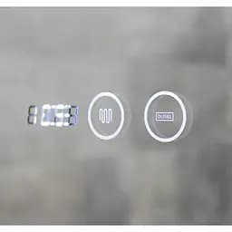 Дзеркало Dusel Led DE-M0065D Silver 65x80 см сенсорне включення + підігрів+ годинник/темп, Сірий - мініатюра 2