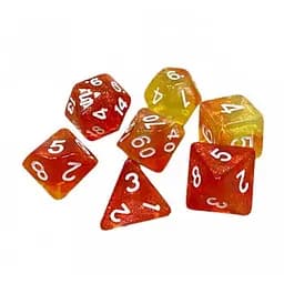 Набор кубиков Double Color Glitter 7 Dice Set - Orange-Yellow , 7 шт. (g7dglitdc09)