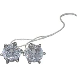 Серебряные пуссеты Tango с фианитами. 520238С