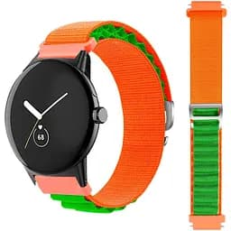 Ремінець для Samsung Gear S2 Classic - оранжево-зелений Watchbands NormalCloth Wave ширина кріплення 20мм нейлоновий (W26-7WB17487963)