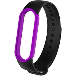 Ремешок Uwatch Replacement Silicone Band For Xiaomi Mi Band 5/6/7 Black/Purple Frame