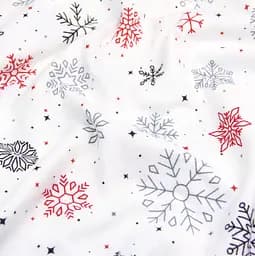 Дитяча постільна білизна фланель Cosas SNOWFLAKES CS12 110х140см (Flannel_SnowflakesGrayRedWhite_El80-16Bubble_140) - мініатюра 8
