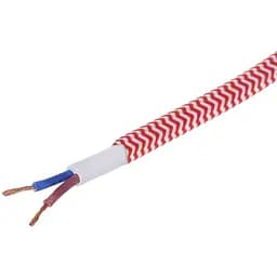 Декоративный кабель Brille IU-2 в тканевой оплетке 2x0.75 RED/WH (1 м) 42-129 красно-белый