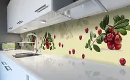 Вініловий кухонний фартух Журавлина наклейка для кухні ПВХ червоні Ягоди Бежевий 60х250 см Happy Pocket Z181683 - мініатюра 6