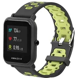 Спортивний ремінець Primo Perfor Classic для годинника Xiaomi Huami Amazfit Bip/Amazfit GTS Black Green
