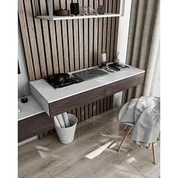 Стіл підвісний письмовий Moreli Т-222 1200x160x500 мм Білий/Венге магія (mo-t222-white-venge)