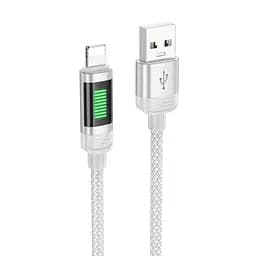Кабель Hoco U126 з індикатором USB to Lightning 1.2 м grey