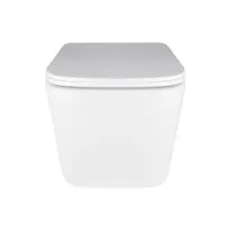 Підвісний унітаз Qtap Crow Ultra Quiet + інсталяція Qtap Nest 4 в 1 (квадратна клавіша Chrome), Білий - мініатюра 6