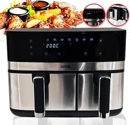 Аэрофритюрница двухкамерная DMS HF-10E Duo 2800 Вт 6/4 л - мініатюра 5