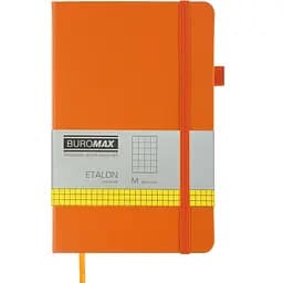 Книга записна Buromax Etalon в клітинку 195х125 мм помаранчева 96 аркушів (BM.291160-11)