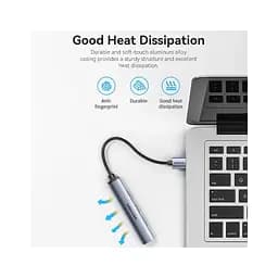 Концентратор Vention USB 3.0 to 1xUSB 3.0 + 3xUSB 2.0 0.15m gray (CKOHB) - мініатюра 3