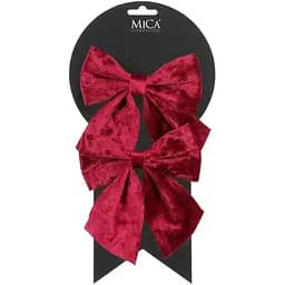 Бант декоративный Mica Decorations 13 см красный велюр 2 шт. (1181204)
